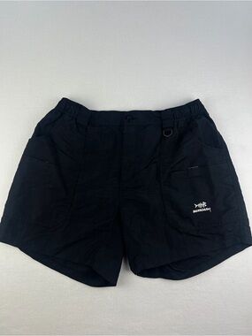 BassDash Mens Outdoor Cargo Black Fishing Shorts 6” Inseam Size M